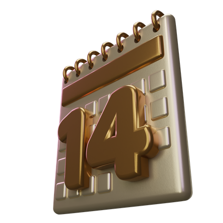Calendario de catorce  3D Icon
