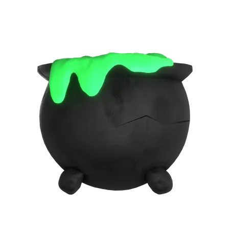 Ready To Use Png Cauldron 3 D Icon In A Clay Style Featuring Various Viewing Angles Front 30 60 Side Perfect For Halloween Decoration And Suitable For Enhancing Your Digital Platform Website Campaign Or Social Media 3D Icon