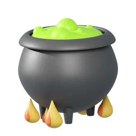 3 D Rendering Of Witch Pot Icon Isolated Halloween Theme 3D Illustration