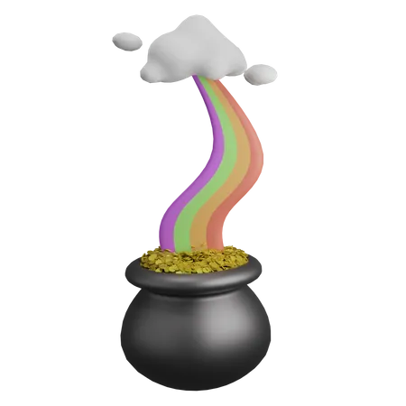 Cauldron Rainbow  3D Illustration