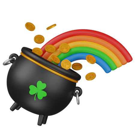 Cauldron With Rainbow  3D Icon