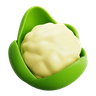 3d cauliflower emoji