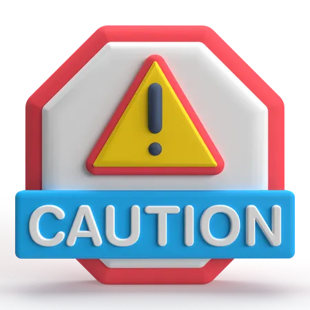 Caution  3D Icon