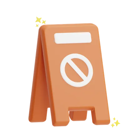 Caution Board 3D Icon