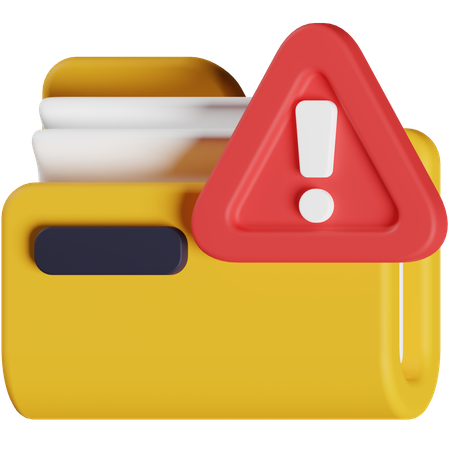 Caution Folder  3D Icon