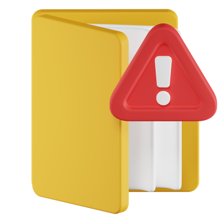Caution Folder  3D Icon