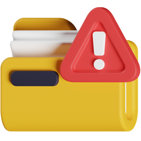 Caution Folder  3D Icon
