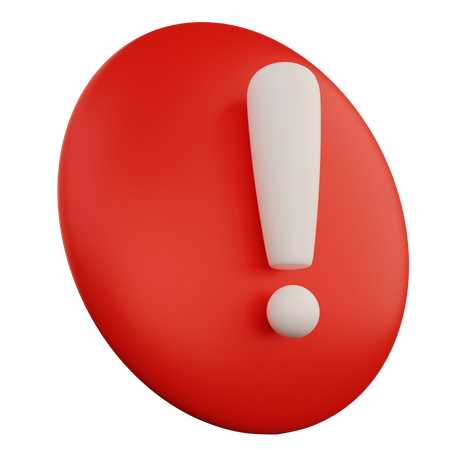 Caution Red Sign  3D Icon