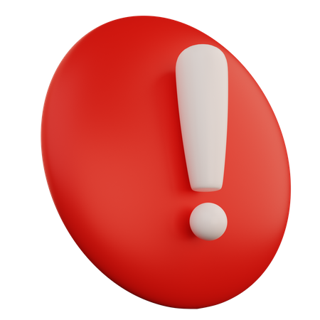 Caution Red Sign 3D Icon