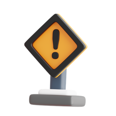 Caution Sign  3D Icon