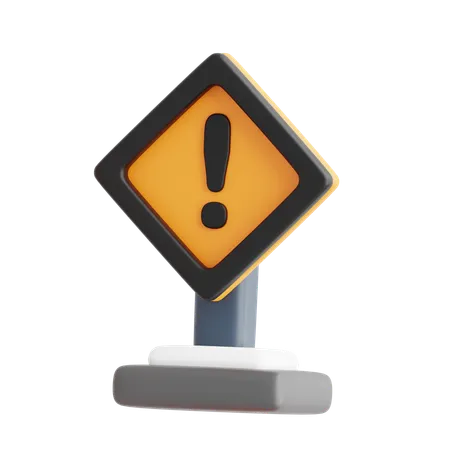 Caution Sign  3D Icon