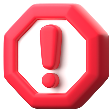 Caution Sign  3D Icon