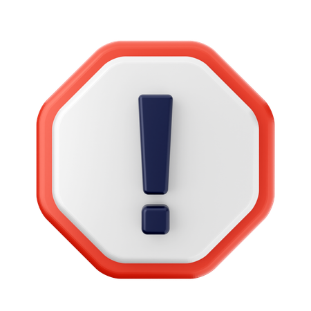 Caution Sign  3D Icon