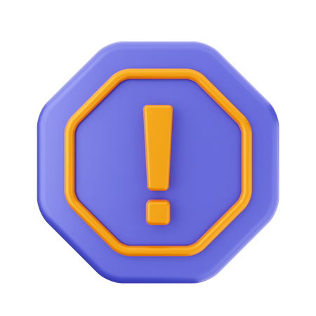 Caution Sign  3D Icon