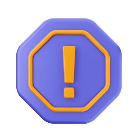 Caution Sign  3D Icon