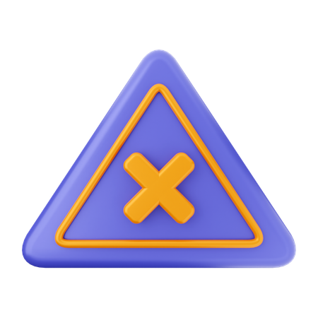 Caution Sign  3D Icon