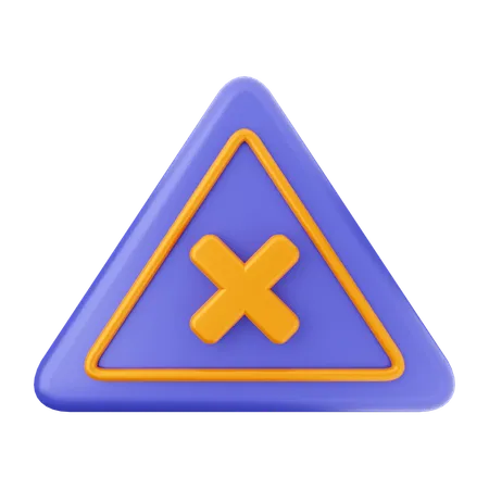 Caution Sign  3D Icon