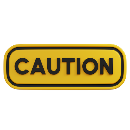 Caution sign  3D Icon