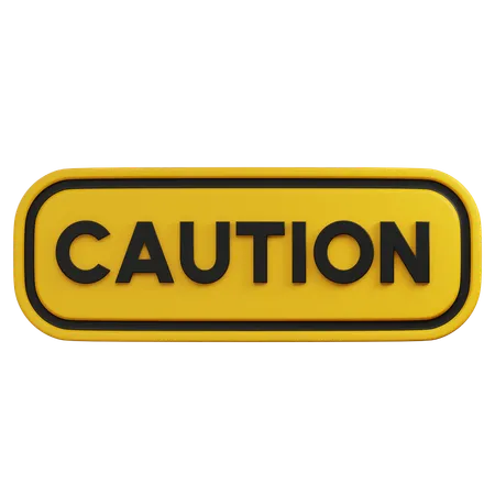 Caution sign  3D Icon