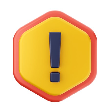 Caution Sign  3D Icon