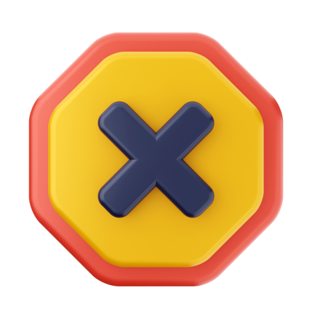 Caution Sign  3D Icon