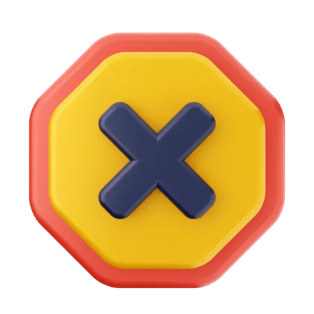 Caution Sign  3D Icon