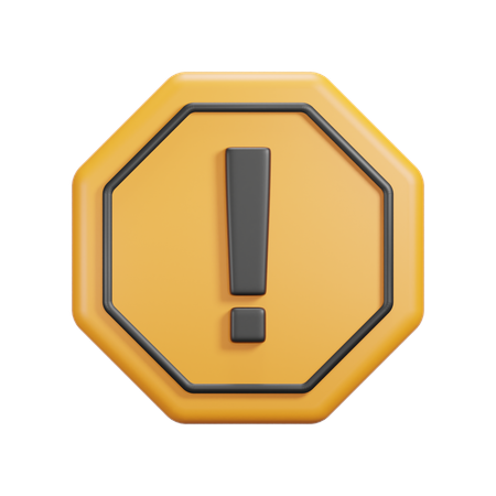 Caution Sign  3D Icon