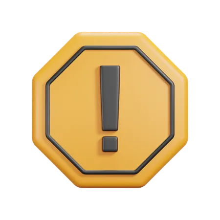 Caution Sign  3D Icon