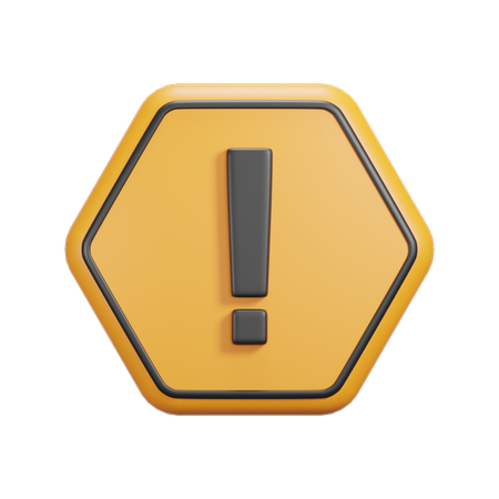 Caution Sign  3D Icon