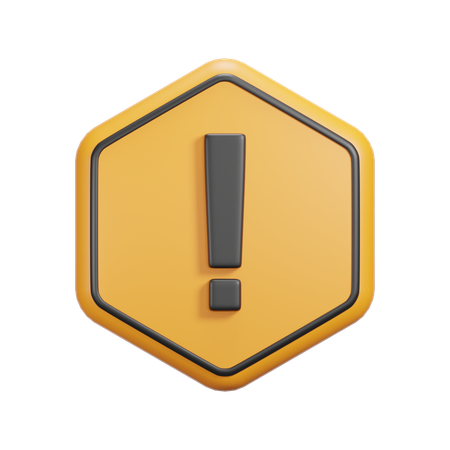 Caution Sign  3D Icon