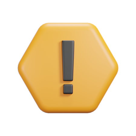 Caution Sign  3D Icon