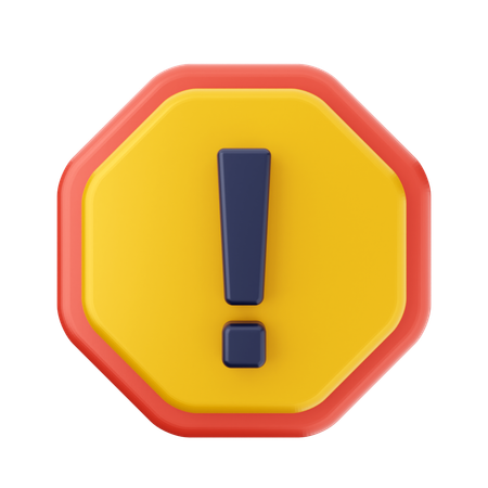 Caution Sign  3D Icon