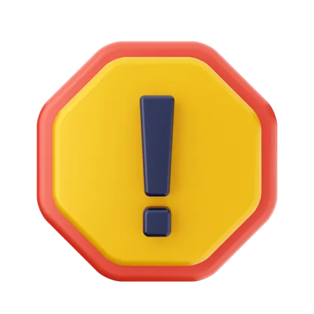 Caution Sign  3D Icon