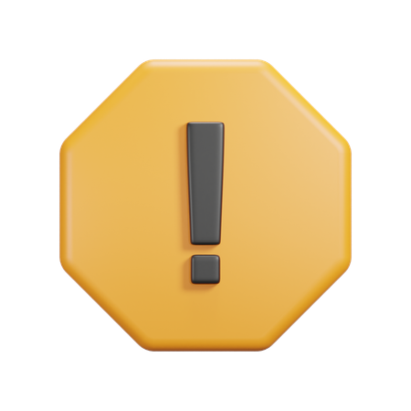 Caution Sign  3D Icon