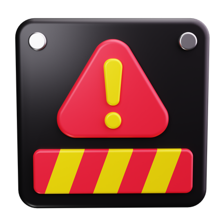 Caution Sign  3D Icon