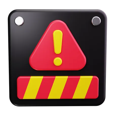 Caution Sign  3D Icon