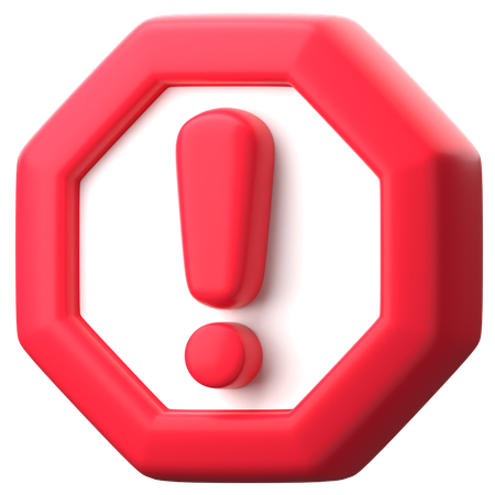 Caution Sign  3D Icon