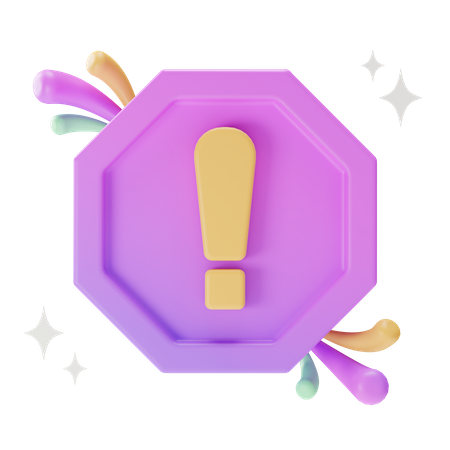 Caution Sign  3D Icon