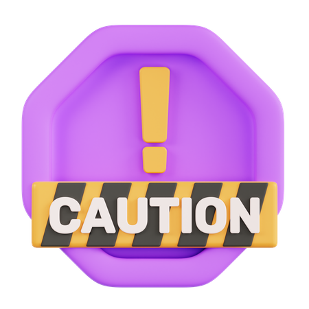 Caution Sign  3D Icon