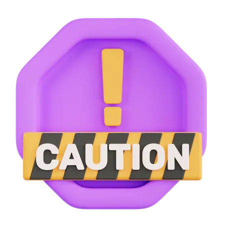Caution Sign  3D Icon