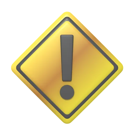 Caution Sign On The Road 3D Icon