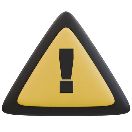 Caution Sign with Exclamation Mark  3D Icon