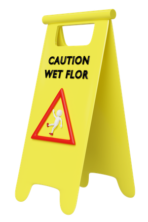 Caution Slippery  3D Icon