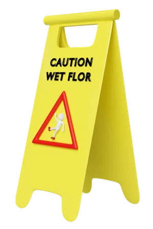 Caution Slippery  3D Icon