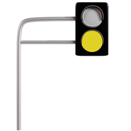 Caution Traffic Light  3D Icon