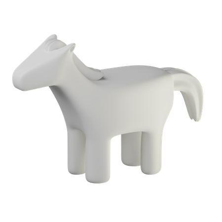 Cavalo branco  3D Icon