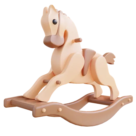 Cavalo De Balanco De Ilustracao 3 D 3D Icon