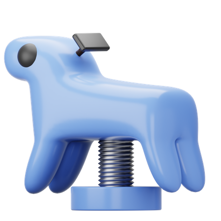 Cavalo de balanço de primavera  3D Icon
