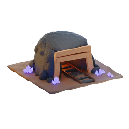 Cave Mining  3D Icon