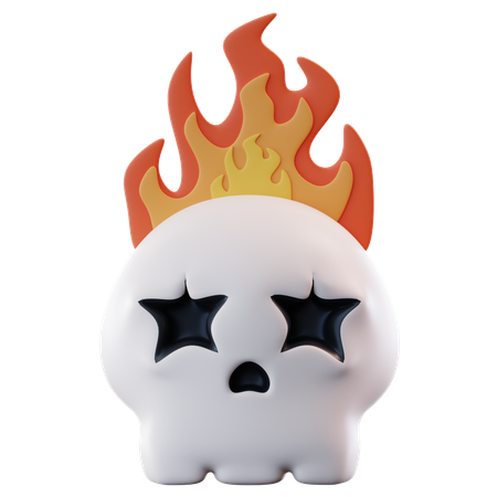 Caveira de fogo  3D Icon